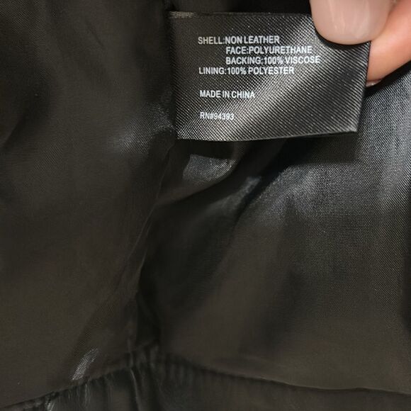 CoffeeShop Black Faux Leather Moto Jacket (Size XS) - Picture 9 of 10